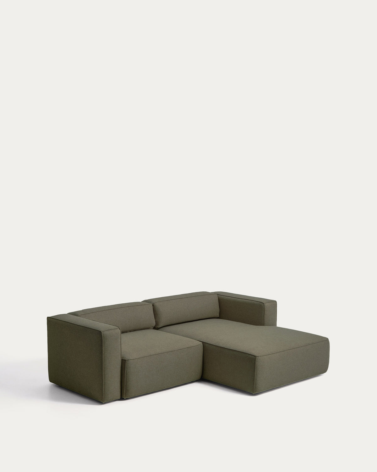 Dunkelgrünes Bettsofa Marela mit Chaiselongue rechts, Gewebebezug, Armlehnen und schwarzen Beinen