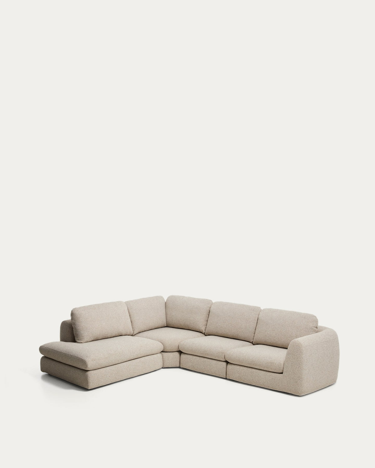 5-Sitzer Ecksofa Vera mit Randmodul links in Beige, 245 x 330 cm, FSC Mix Credit in Beige präsentiert im Onlineshop von KAQTU Design AG. 5er Sofa ist von Kave Home