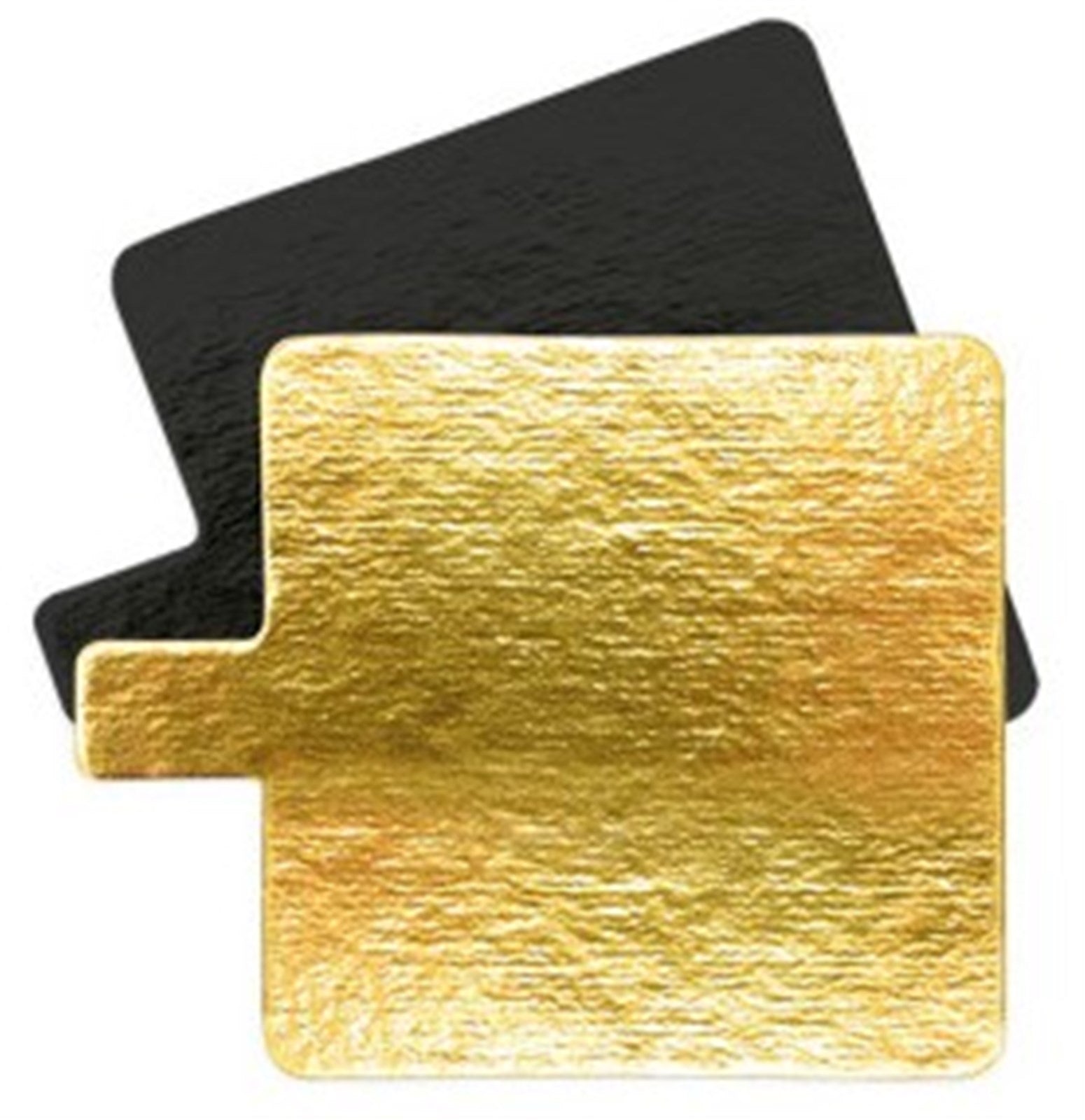 10er Set Tortenhalter gold/schwarz quadratisch 8cm - KAQTU Design