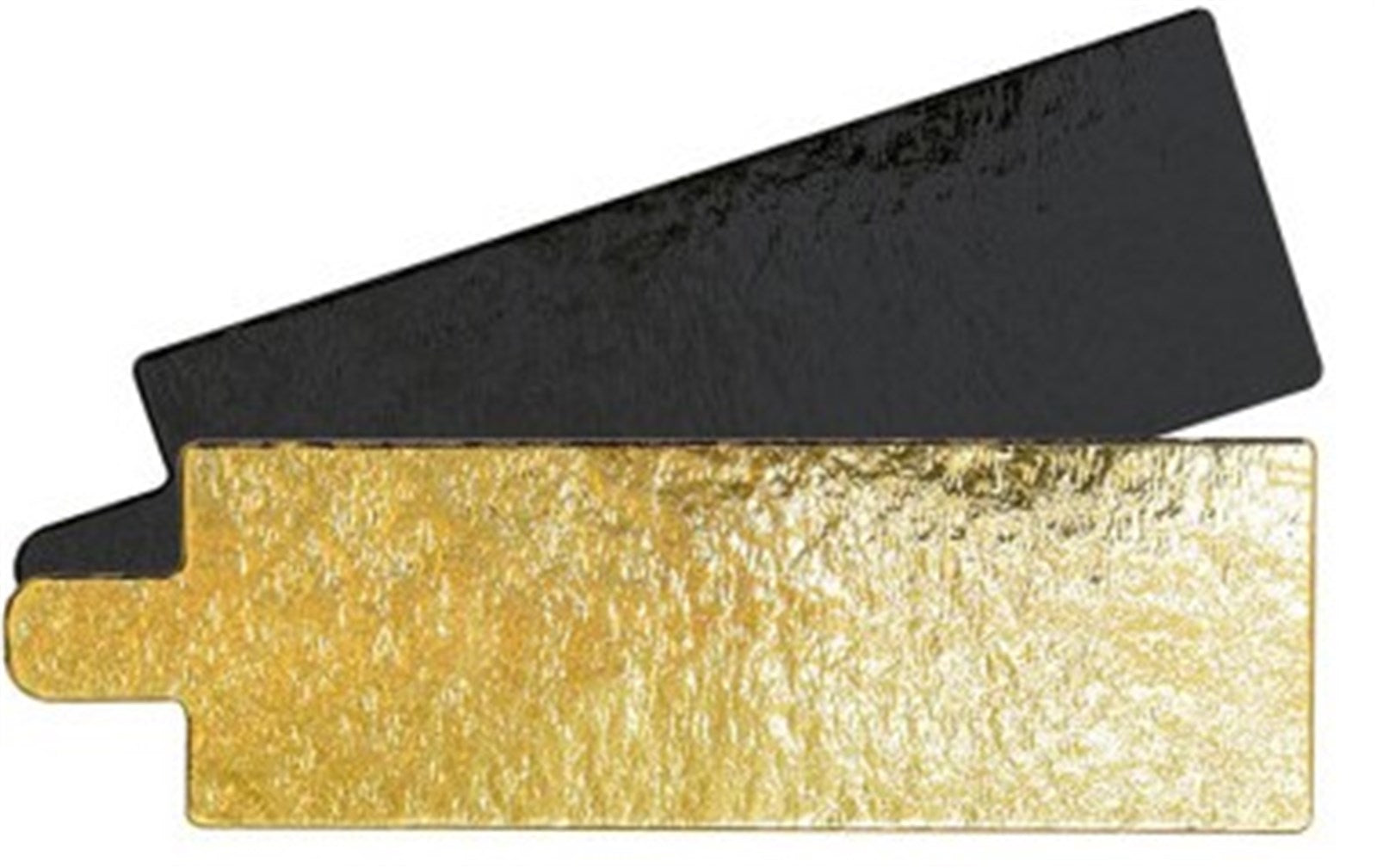 10er Set Tortenhalter gold/schwarz rechteckig 4.5x13cm - KAQTU Design