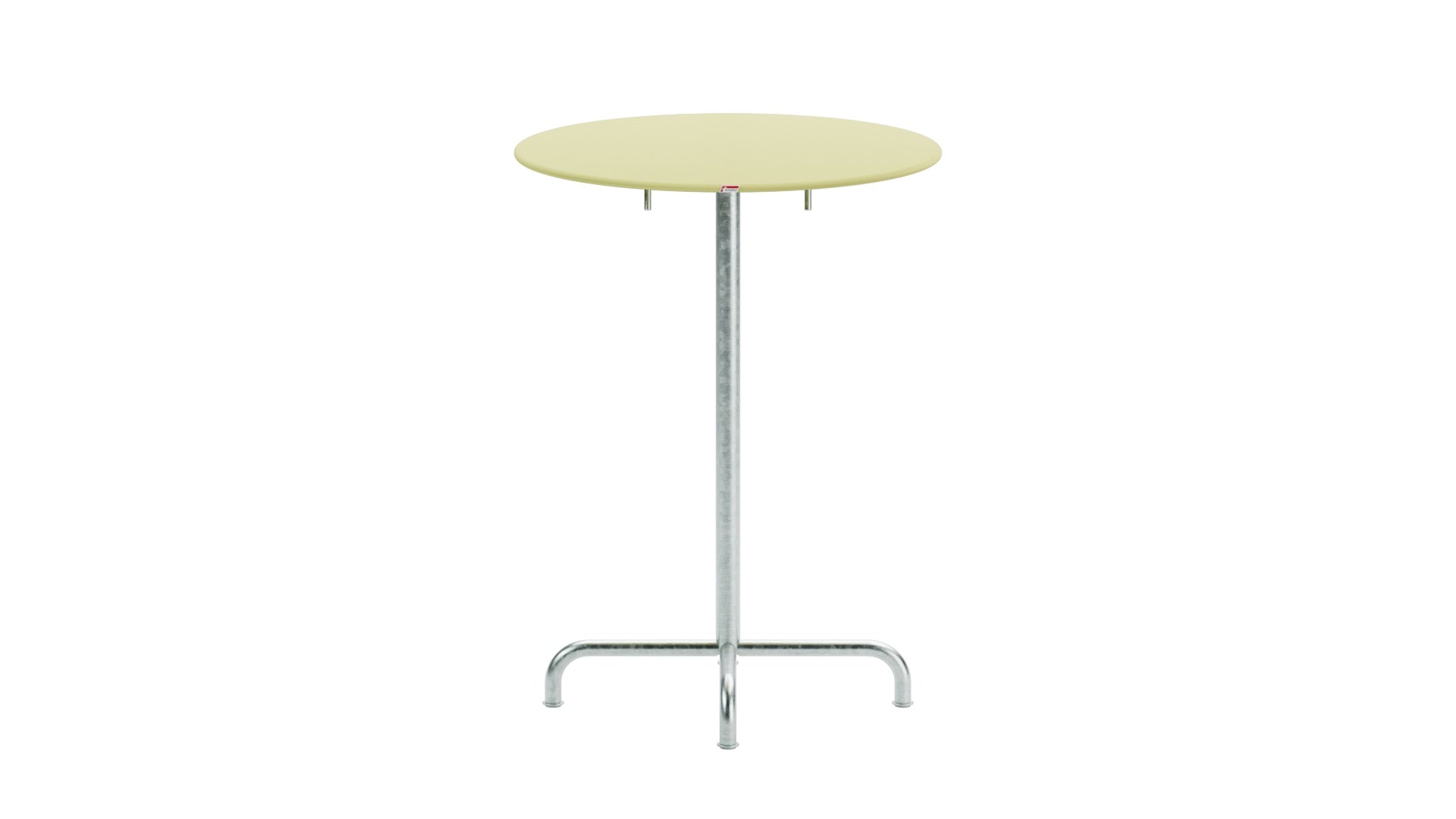 Rigi Metall-Stehtisch Outdoor ø80 / 110 klappbar  in Buchsbaumgelb präsentiert im Onlineshop von KAQTU Design AG. Hochtisch Outdoor ist von Schaffner
