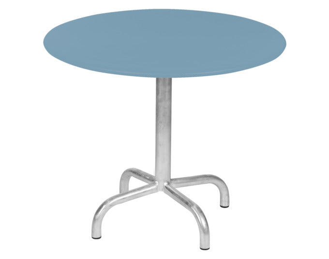 Robuster Rigi Metall-Beistelltisch ø60/50 cm, wetterfestes Design aus Schweizer Handwerkskunst, ideal für Garten, Balkon und Terrasse.