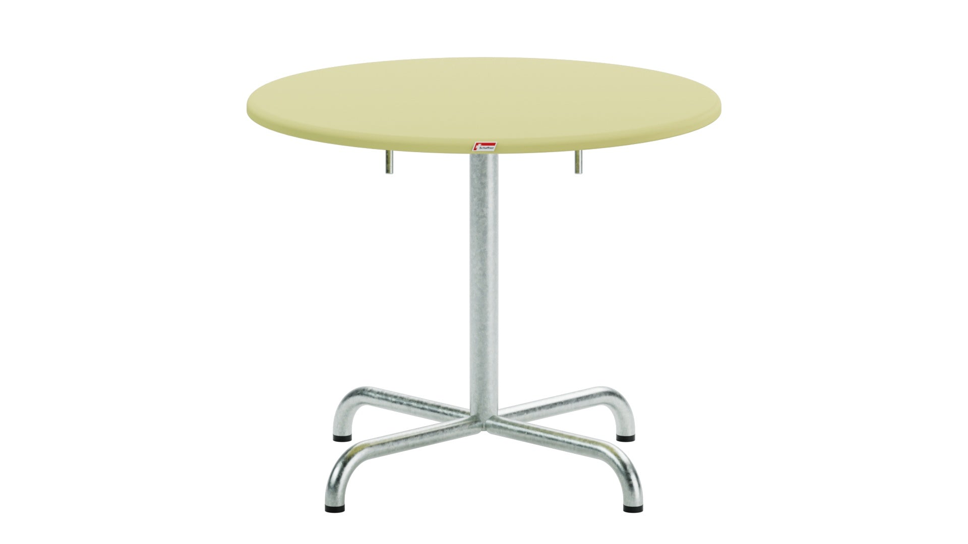 Davos Glasfaser-Salontisch ø75 / 62 klappbar in Buchsbaumgelb präsentiert im Onlineshop von KAQTU Design AG. Gartentisch ist von Schaffner