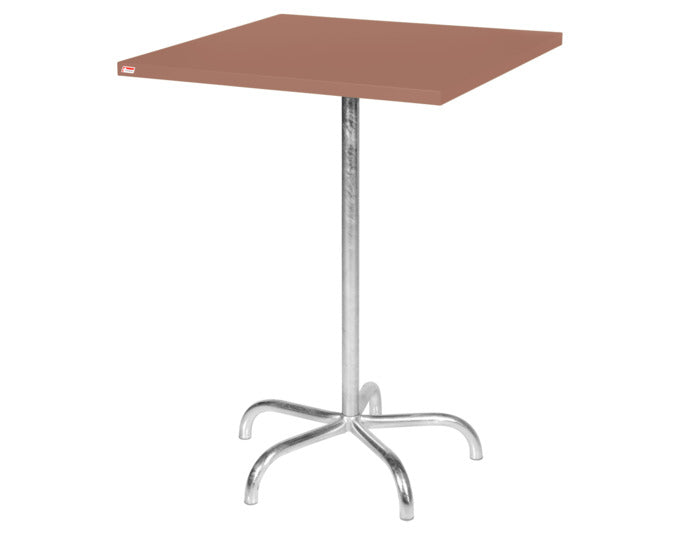 Robuster, klappbarer Säntis Metall-Stehtisch 80x80/110 von Schaffner, wetterfest, langlebig, leicht zu pflegen und perfekt für elegante Garten- und Außenbereiche.