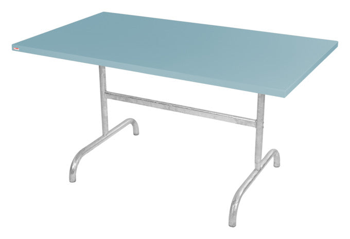 Säntis Metall-Gartentisch 140x80 klappbar in Pastellblau präsentiert im Onlineshop von KAQTU Design AG. Gartentisch ist von Schaffner