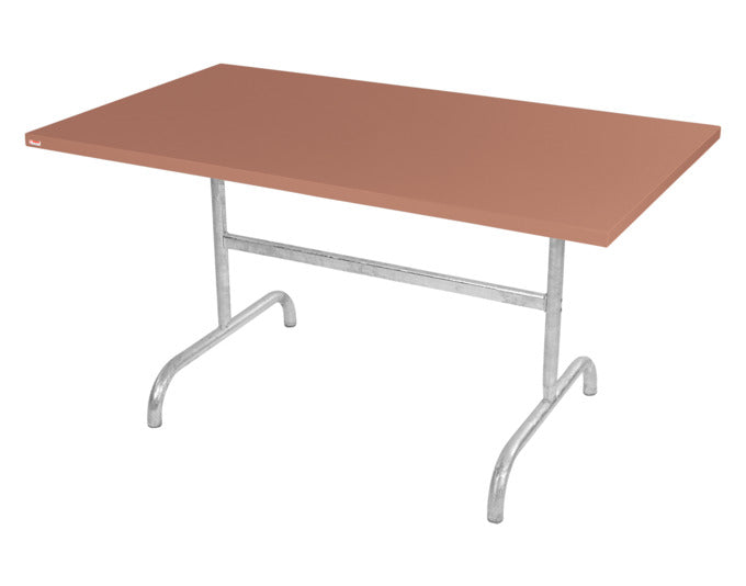 Säntis Metall-Gartentisch 140x80 klappbar in Pastellterracotta präsentiert im Onlineshop von KAQTU Design AG. Gartentisch ist von Schaffner