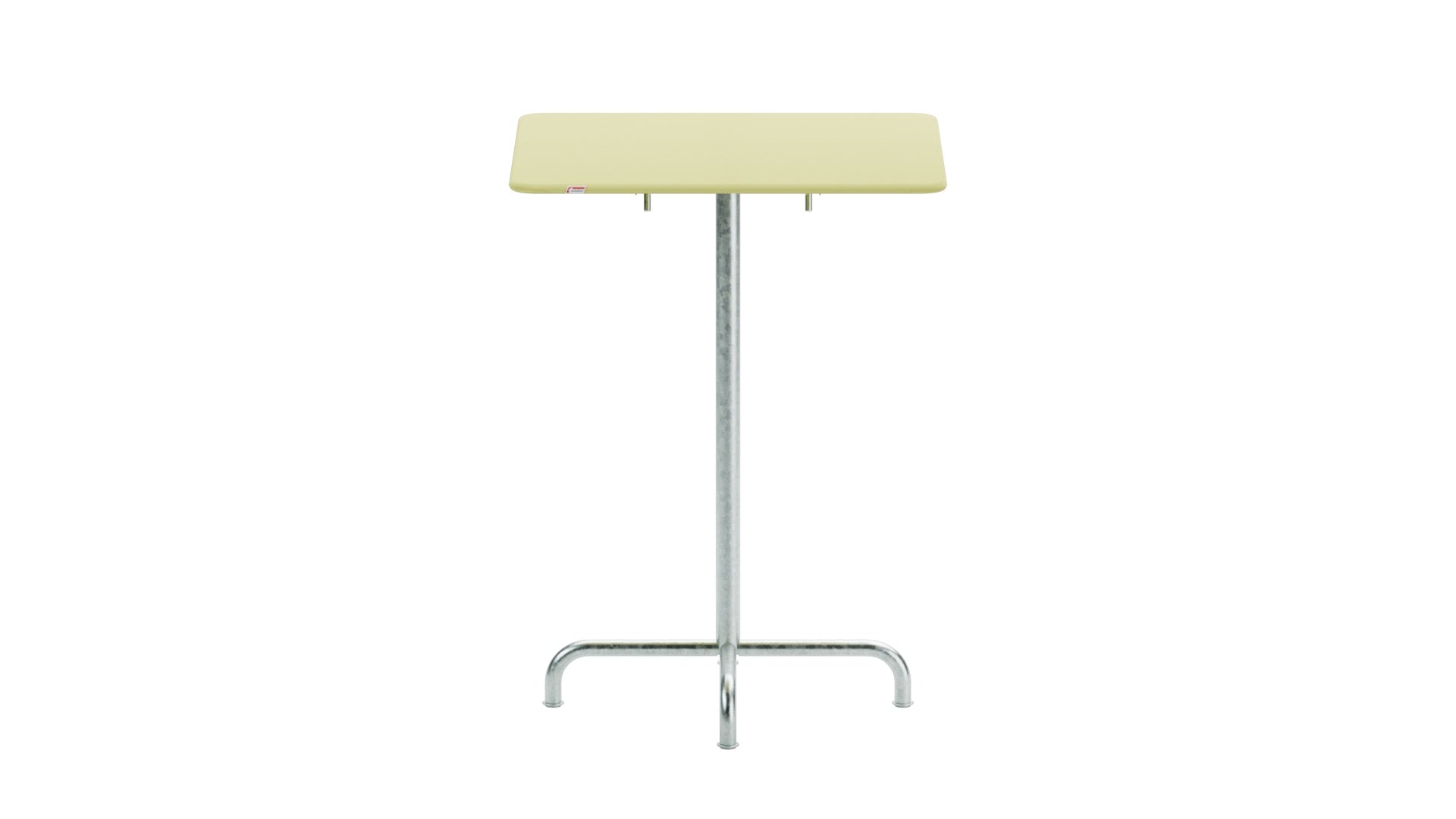 Rigi Metall-Stehtisch Outdoor 80x80 / 110 klappbar  in Buchsbaumgelb präsentiert im Onlineshop von KAQTU Design AG. Hochtisch Outdoor ist von Schaffner