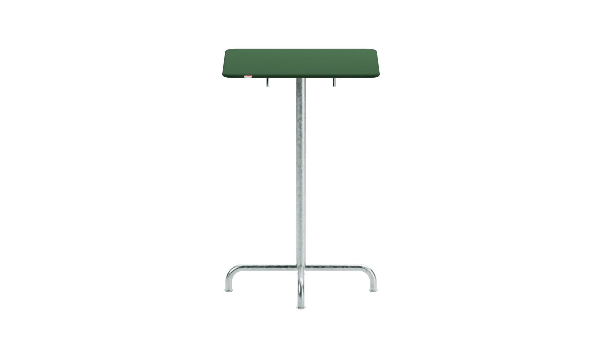 Robuster, wetterfester Rigi Metall-Stehtisch outdoor 70x70/110 cm, klappbar, stabil und langlebig – perfekt für Garten, Terrasse und Events. Schweizer Qualität.