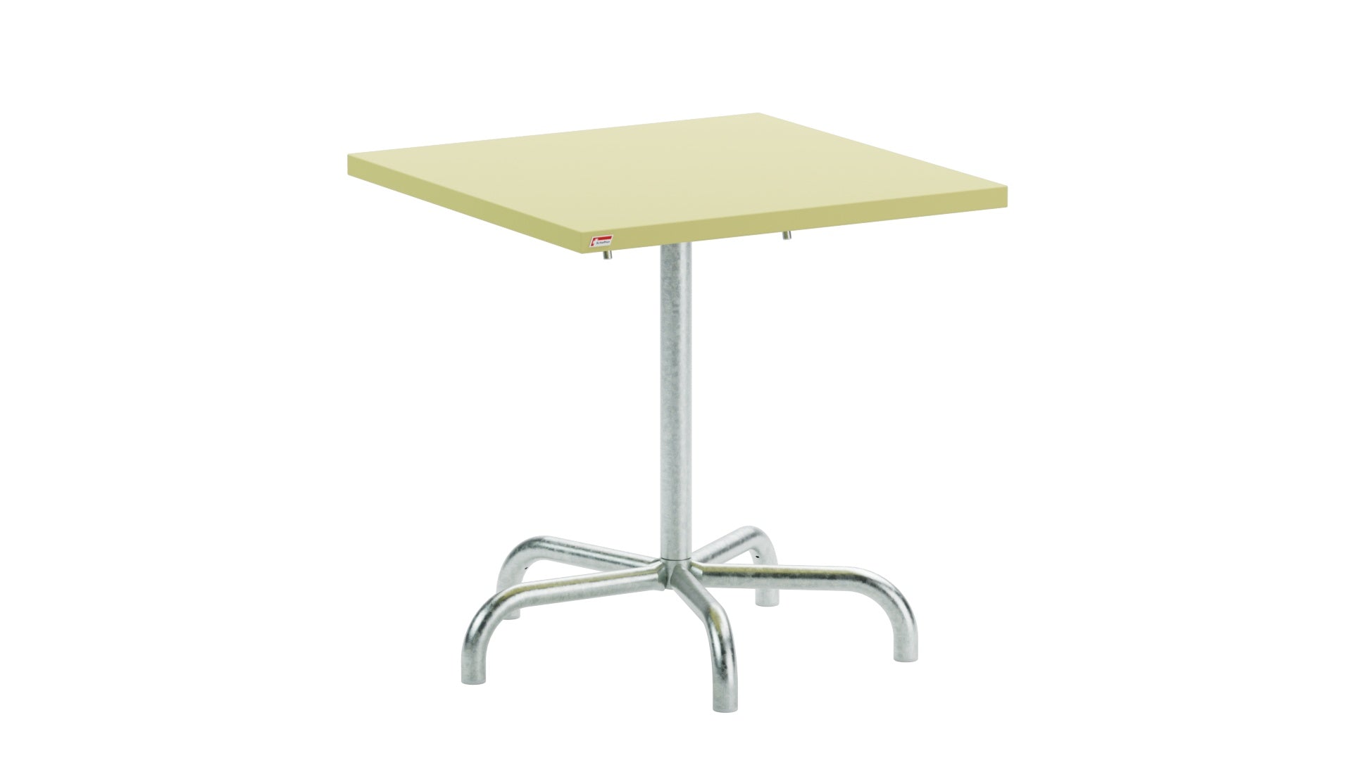 Eleganter klappbarer Gartentisch aus Metall in 70x70 cm, ideal für gemütliche Abende im Freien und platzsparend für Balkone.