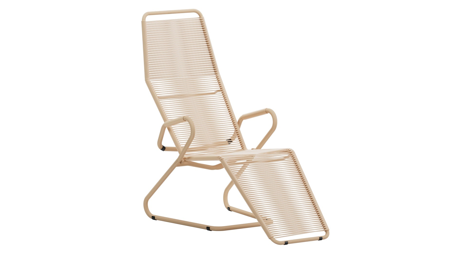Locarno Spaghetti Liegestuhl in Pastellsand präsentiert im Onlineshop von KAQTU Design AG. Liegestuhl ist von Schaffner