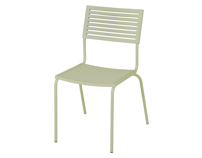Eleganter Bodensee Lamello-Gartenstuhl ohne Armlehne, ideal für stilvolle Gartenmöbel, robust und farbenfroh, perfekt für entspannte Stunden im Freien.