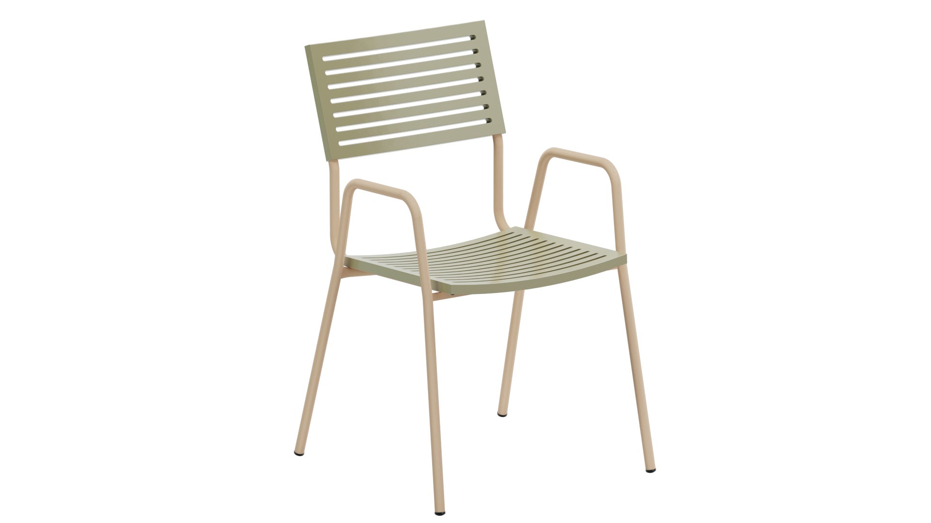 Bodensee Lamello-Gartenstuhl mit Armlehne in Pastellgrün präsentiert im Onlineshop von KAQTU Design AG. Gartenstuhl mit Armlehnen ist von Schaffner