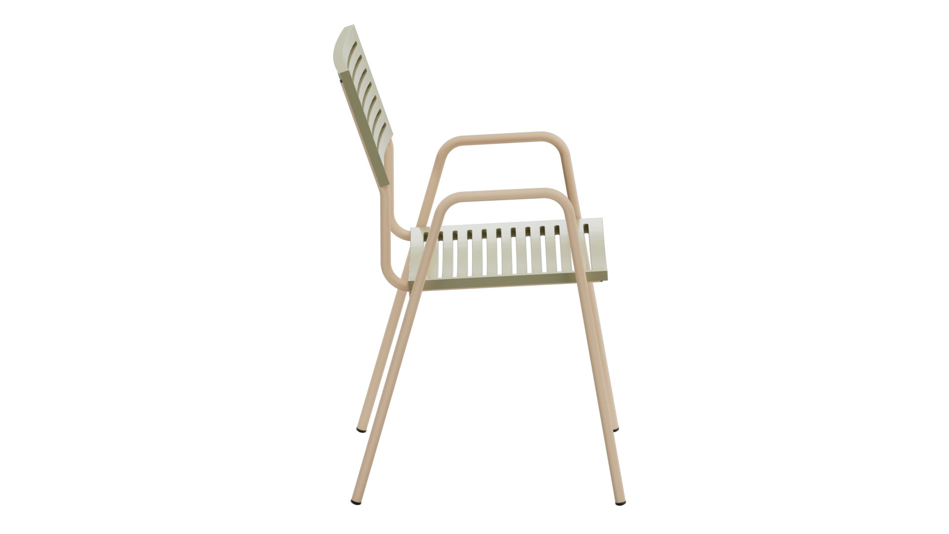Bodensee Lamello-Gartenstuhl mit Armlehne in Pastellgrün präsentiert im Onlineshop von KAQTU Design AG. Gartenstuhl mit Armlehnen ist von Schaffner