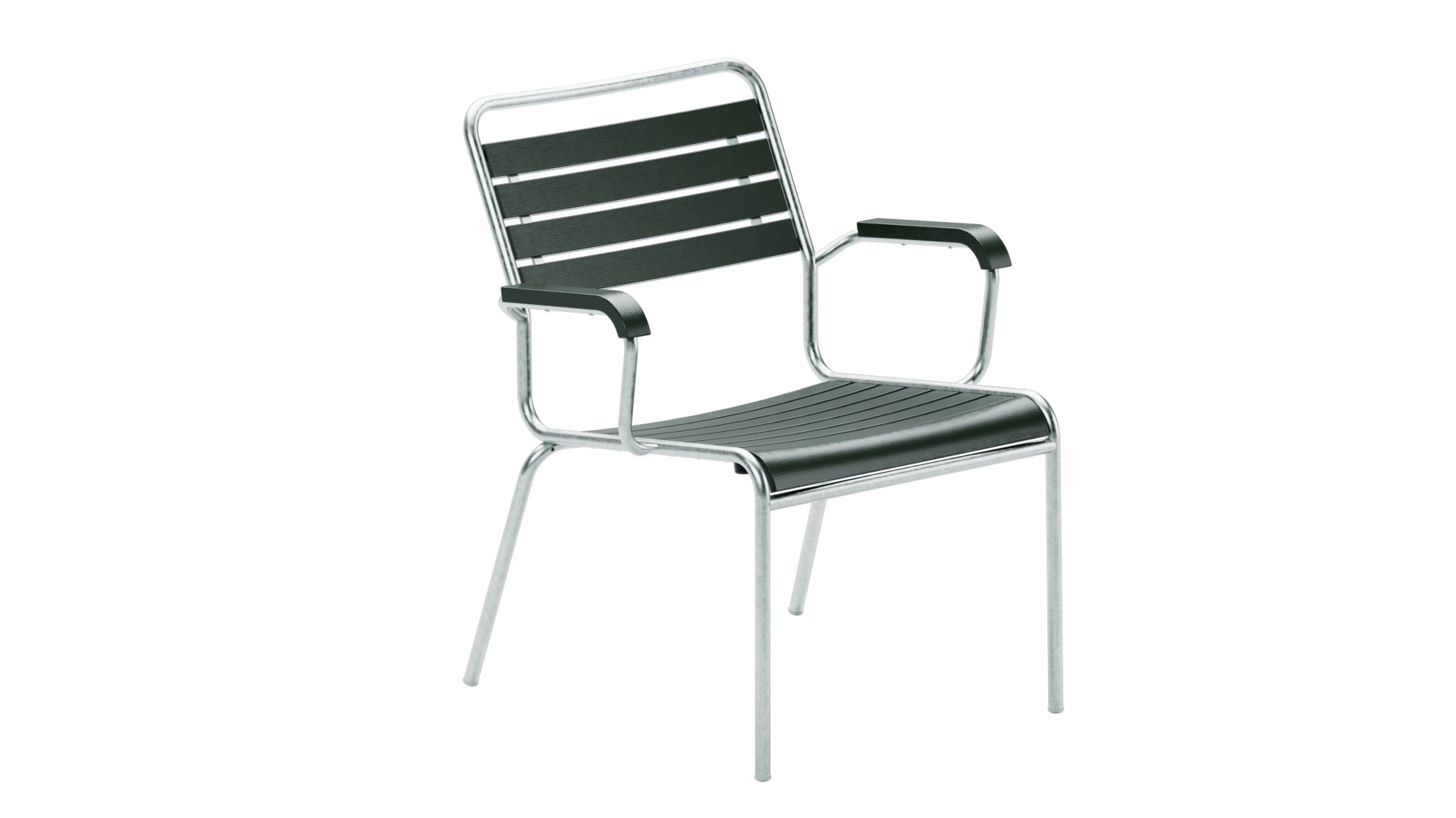 Rigi Holzlatten-Salonsessel  mit Armlehne in Tannengrün präsentiert im Onlineshop von KAQTU Design AG. Outdoor-Sessel mit Armlehnen ist von Schaffner