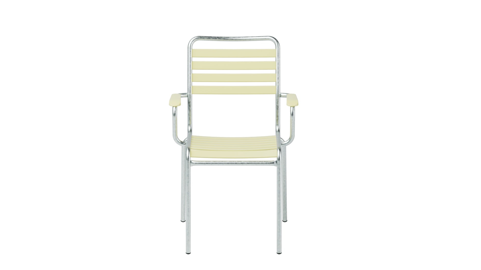 Rigi Lättli-Gartenstuhl mit Armlehne in Buchsbaumgelb präsentiert im Onlineshop von KAQTU Design AG. Gartenstuhl mit Armlehnen ist von Schaffner