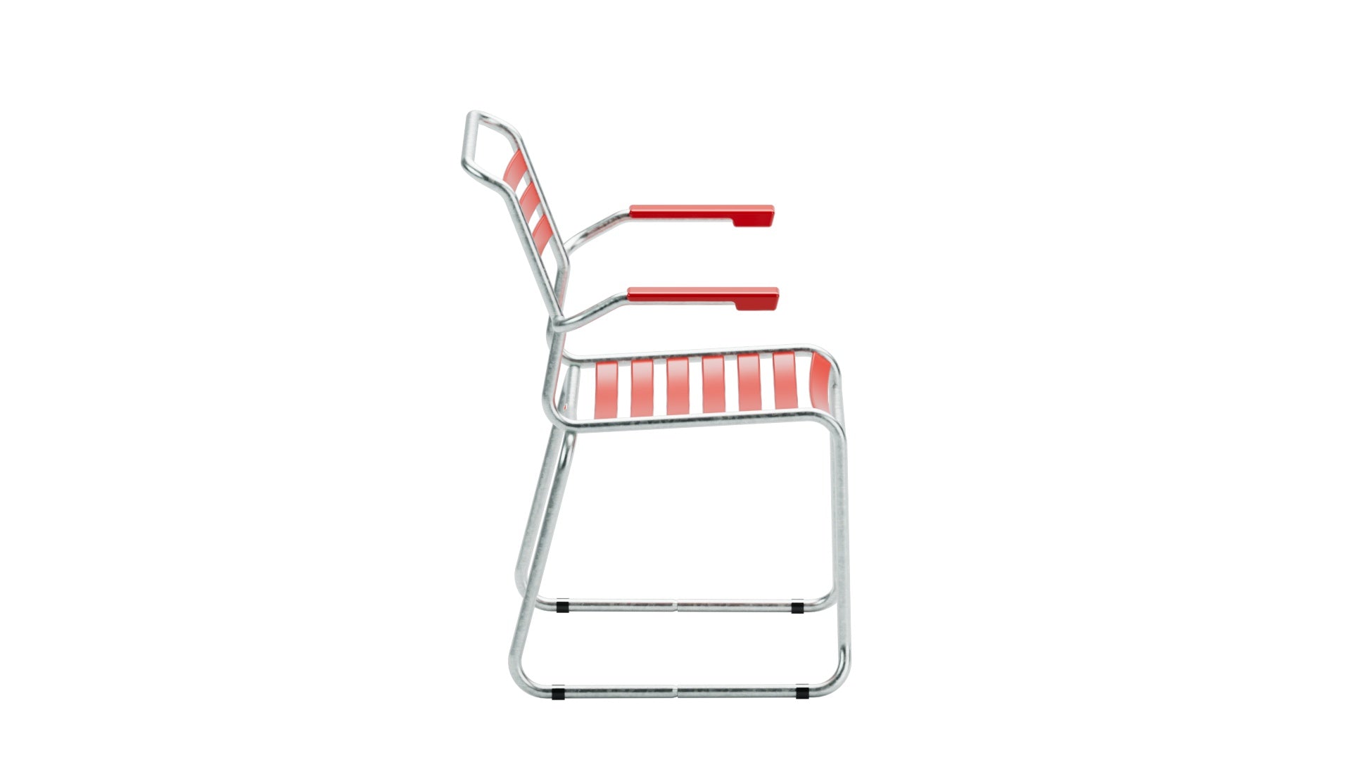 Säntis Lättli-Gartenstuhl mit Armlehne Kufen in Rot präsentiert im Onlineshop von KAQTU Design AG. Gartenstuhl mit Armlehnen ist von Schaffner