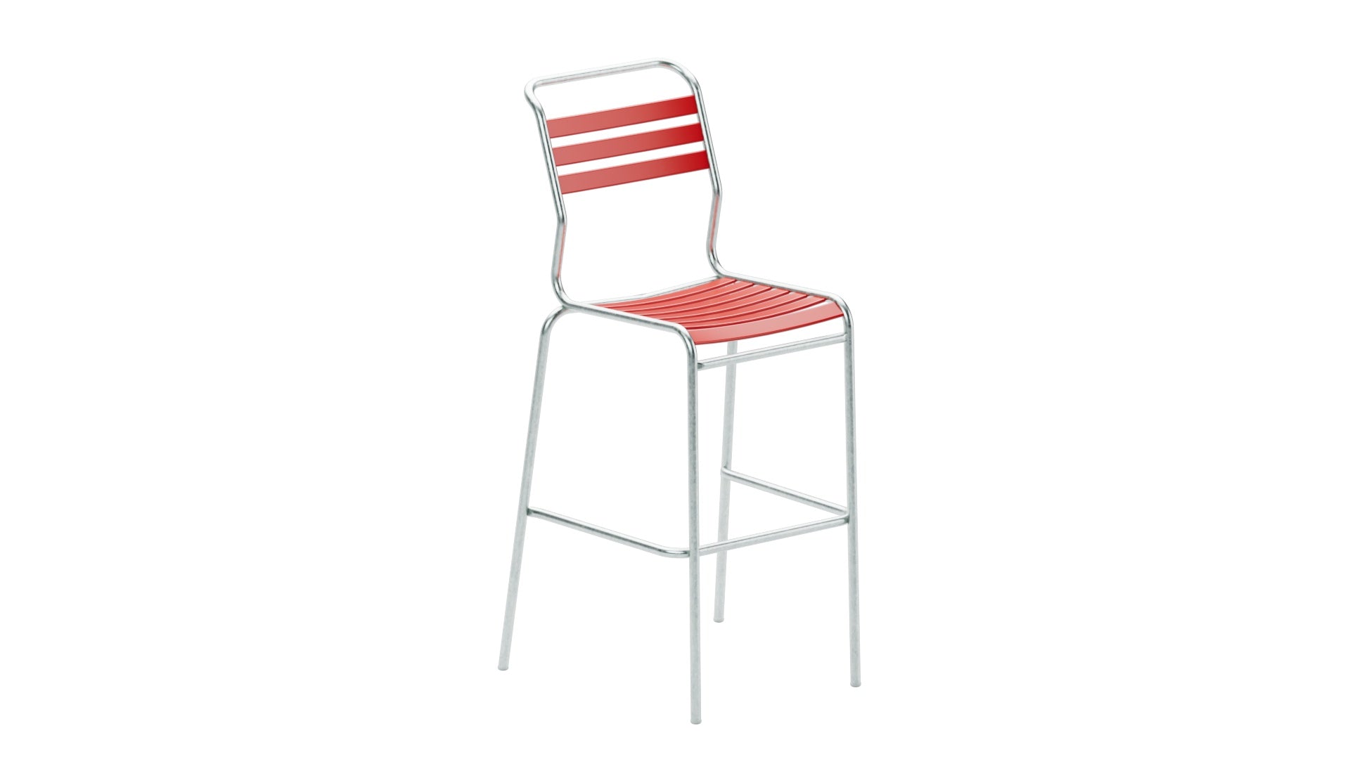 Säntis Lättli-Barstuhl Outdoor ohne Armlehne in Rot präsentiert im Onlineshop von KAQTU Design AG. Outdoor-Barstuhl ist von Schaffner