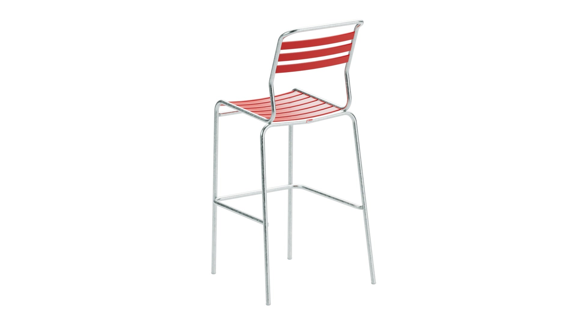 Säntis Lättli-Barstuhl Outdoor ohne Armlehne in Rot präsentiert im Onlineshop von KAQTU Design AG. Outdoor-Barstuhl ist von Schaffner