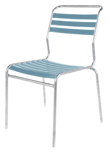 Säntis Lättli-Gartenstuhl ohne Armlehne in Pastellblau präsentiert im Onlineshop von KAQTU Design AG. Gartenstuhl ist von Schaffner