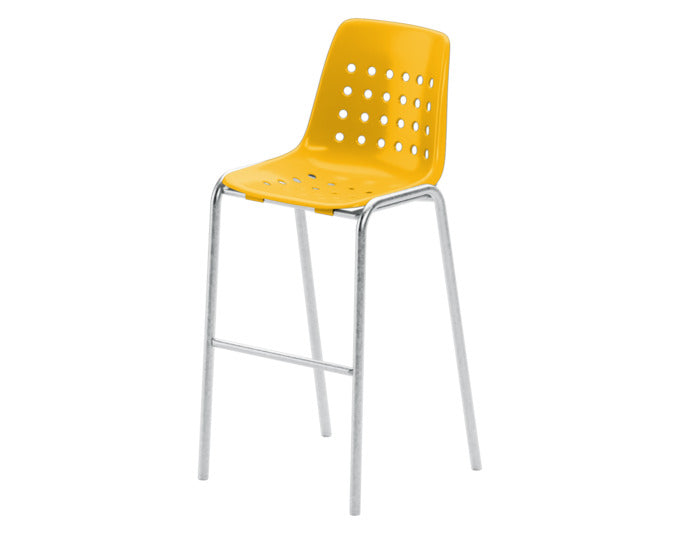 Bermuda Schalen-Barstuhl ohne Armlehne  in Gelb / Feuerverzinkt präsentiert im Onlineshop von KAQTU Design AG. Outdoor-Barstuhl ist von Schaffner