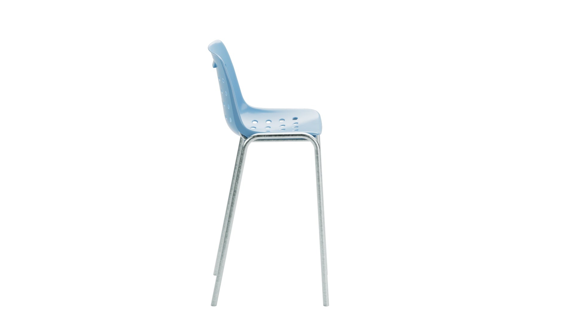 Bermuda Schalen-Barstuhl ohne Armlehne  in Pastellblau präsentiert im Onlineshop von KAQTU Design AG. Outdoor-Barstuhl ist von Schaffner