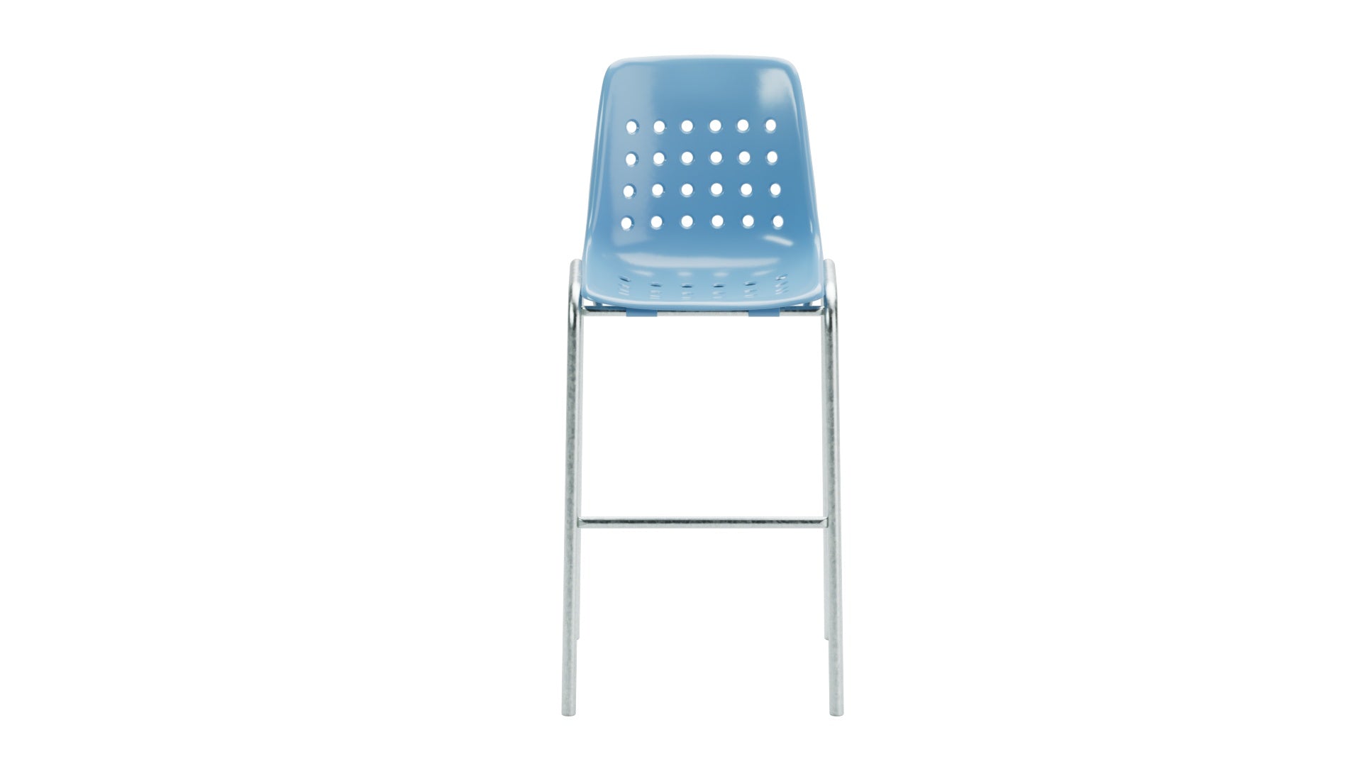 Bermuda Schalen-Barstuhl ohne Armlehne  in Pastellblau präsentiert im Onlineshop von KAQTU Design AG. Outdoor-Barstuhl ist von Schaffner