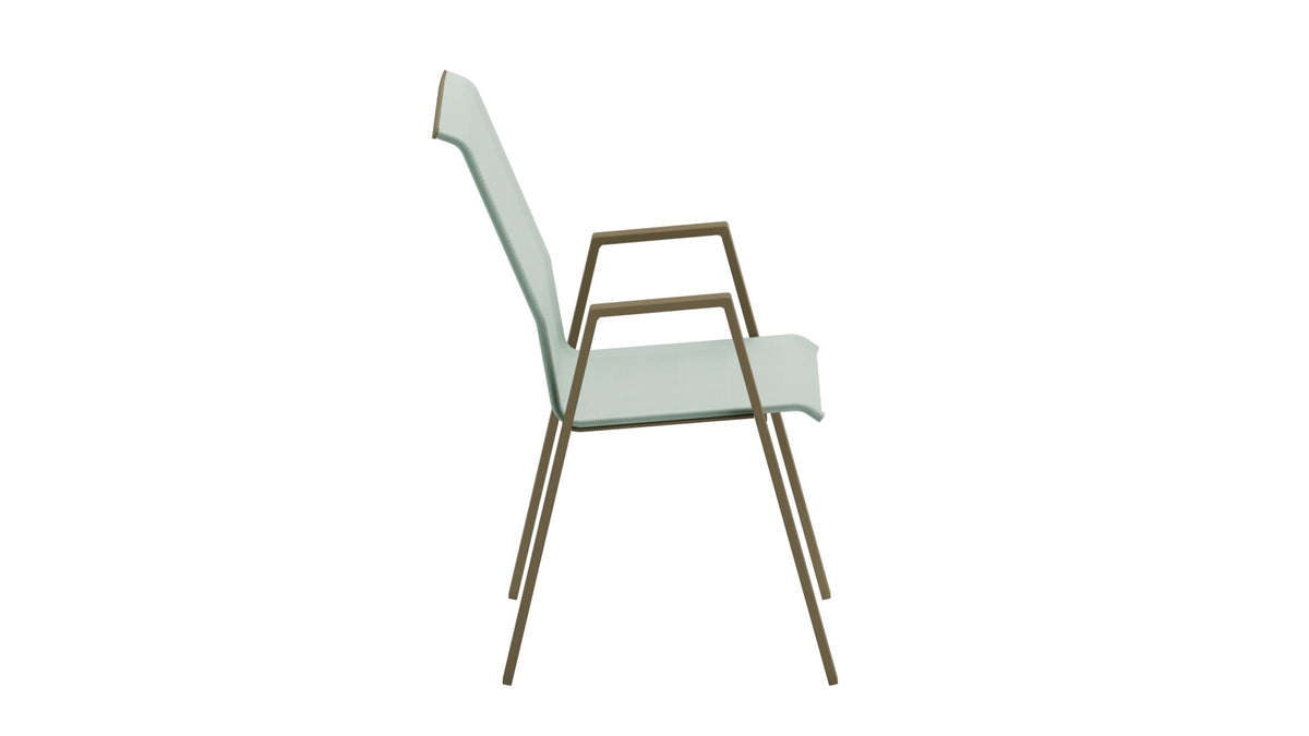 Luzern Textil-Sessel  mit Armlehne Comfort in Cremegrün präsentiert im Onlineshop von KAQTU Design AG. Gartenstuhl ist von Schaffner