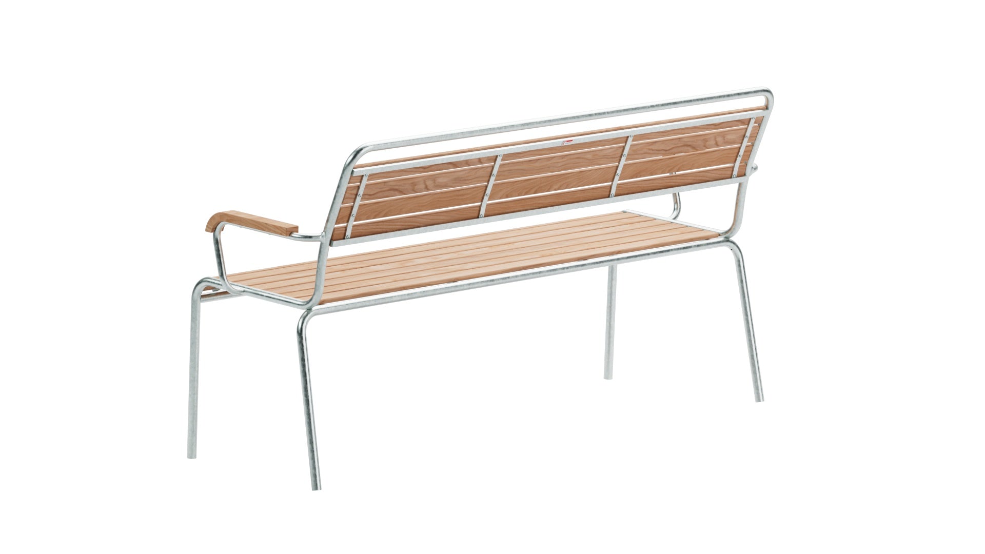 Elegante 3er-Gartenbank Rigi aus robustem Eschenholz, perfekt für den Garten, mit komfortablen Armlehnen für gemütliche Momente im Freien.