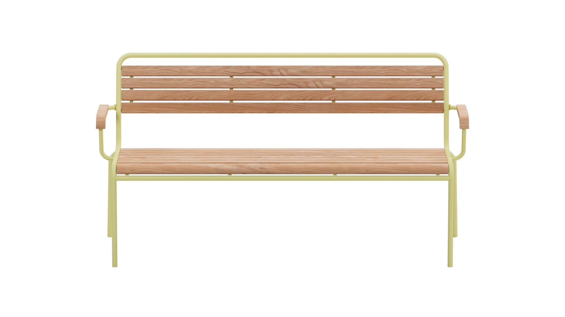 Rigi Holzlatten- 3er-Gartenbank mit Armlehne in Natur geölt  präsentiert im Onlineshop von KAQTU Design AG. Gartenbank ist von Schaffner