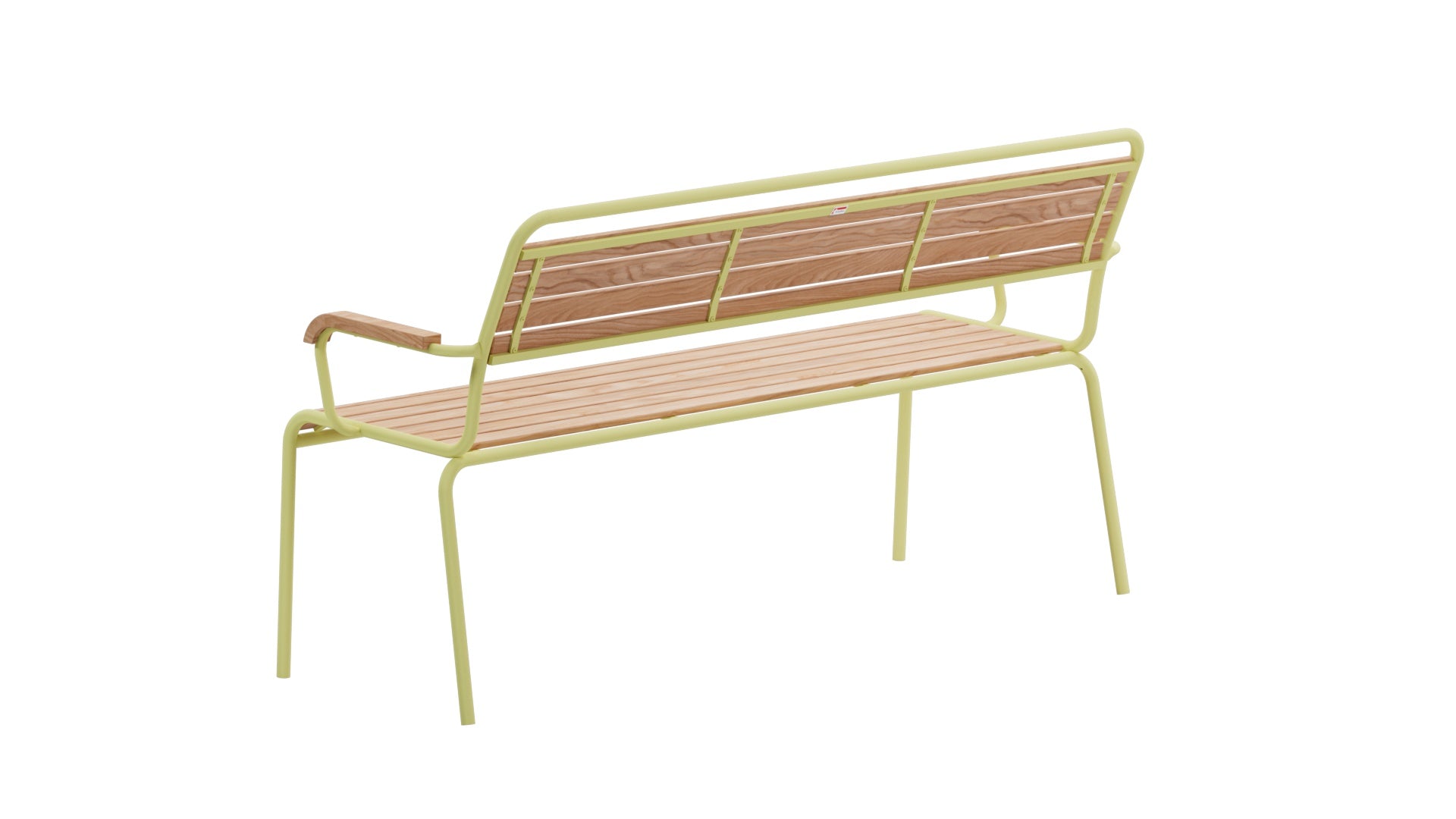 Rigi Holzlatten- 3er-Gartenbank mit Armlehne in Natur geölt  präsentiert im Onlineshop von KAQTU Design AG. Gartenbank ist von Schaffner