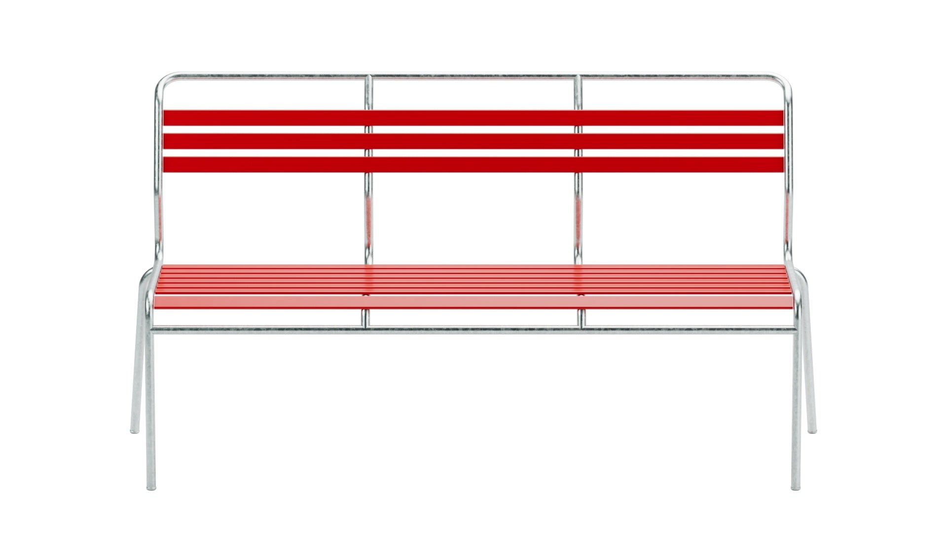 Moderne Säntis Lättli-3er Gartenbank ohne Armlehnen, perfekt für stilvolle Gartenbereiche. Langlebig und pflegeleicht für den Außenbereich.