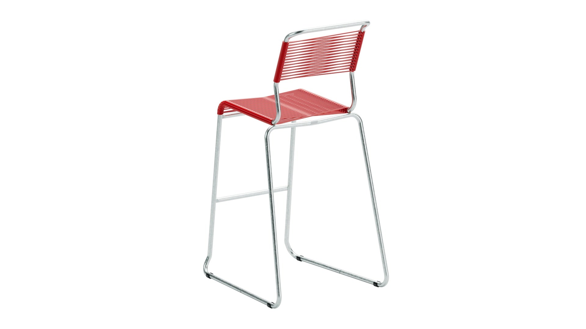 Säntis Spaghetti-Barstuhl Outdoor ohne Armlehne Kufen in Rot präsentiert im Onlineshop von KAQTU Design AG. Outdoor-Barstuhl ist von Schaffner