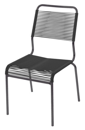 Der Rigi Spaghettistuhl von Schaffner, ohne Armlehne, kombiniert zeitloses Design mit Funktionalität für drinnen und draußen.