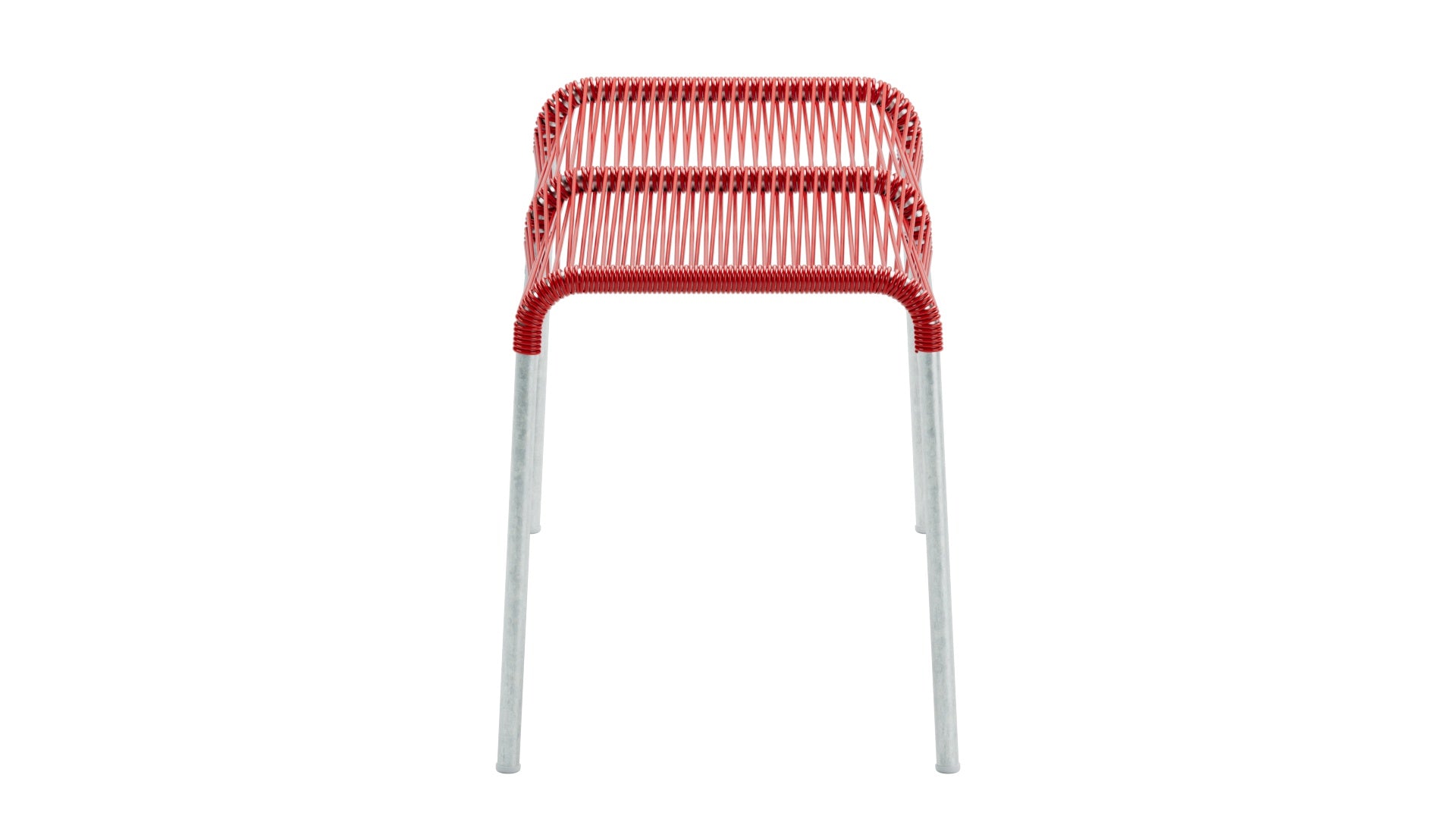 Wetterfester Säntis Spaghetti 2er-Hocker von Schaffner, langlebig, aus verzinktem Stahl, mit nachhaltiger OceanYarn®-Bespannung. Ideal für Garten & Balkon.