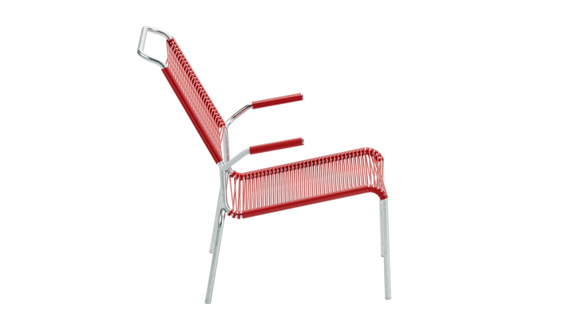 Säntis Lounger Spaghetti mit Armlehne Hochlehner in Rot präsentiert im Onlineshop von KAQTU Design AG. Outdoor-Sessel mit Armlehnen ist von Schaffner