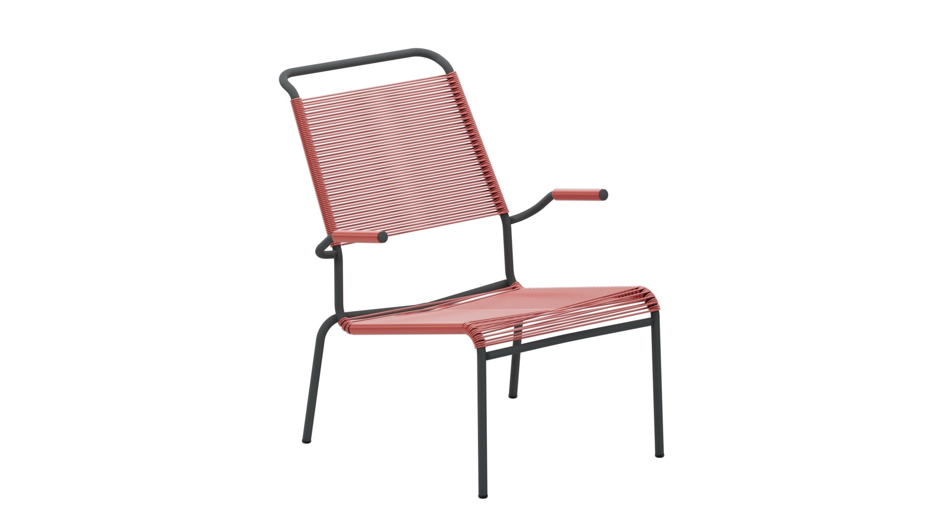 Säntis Lounger Spaghetti mit Armlehne Hochlehner in Ahornrot präsentiert im Onlineshop von KAQTU Design AG. Outdoor-Sessel mit Armlehnen ist von Schaffner