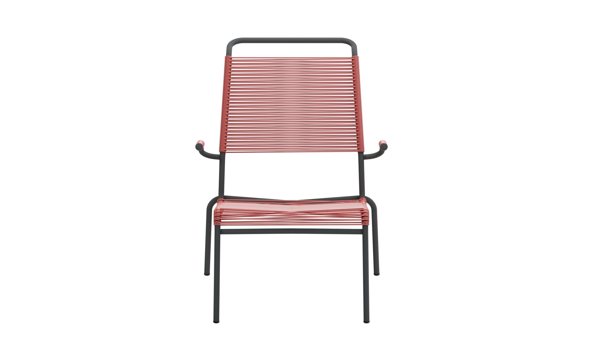 Hochwertiger Säntis Lounger Spaghetti mit Armlehne, wetterfestes Design, langlebige Schweizer Qualität, bequemes Sitzen für Garten, Balkon und Terrasse.