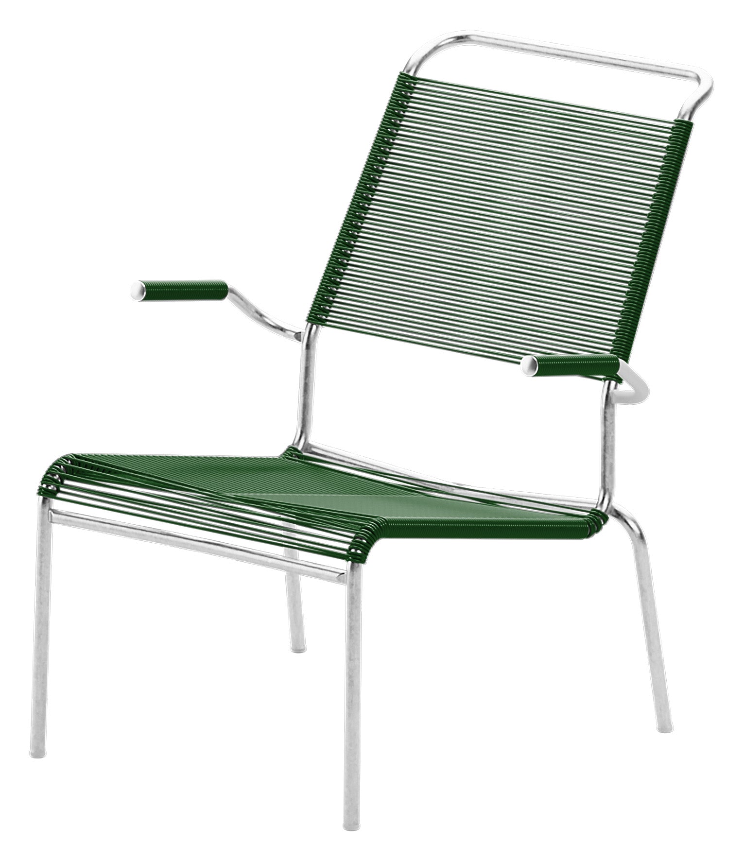 Säntis Lounger Spaghetti mit Armlehne Hochlehner in Tannengrün präsentiert im Onlineshop von KAQTU Design AG. Outdoor-Sessel mit Armlehnen ist von Schaffner