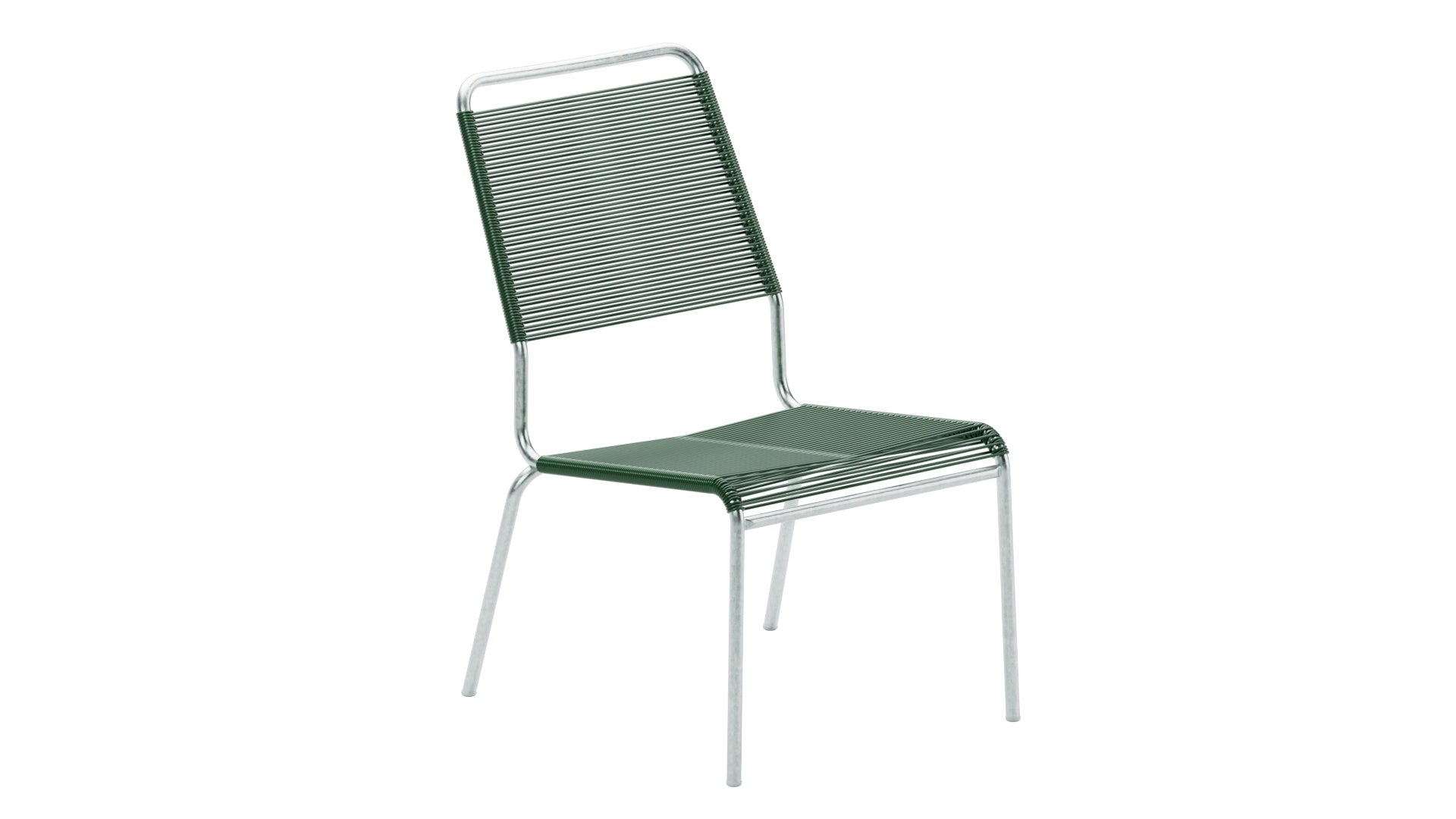 Rigi Spaghetti-Salonsessel  ohne Armlehne in Tannengrün präsentiert im Onlineshop von KAQTU Design AG. Outdoor-Sessel ist von Schaffner