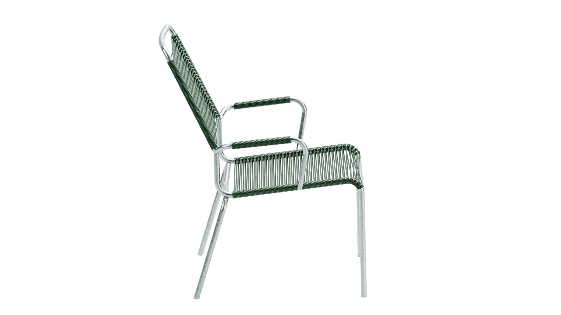 Schaffner Rigi Spaghetti-Salonsessel mit Armlehne aus wetterfestem Eschenholz, langlebig, komfortabel und elegantes Design für Garten, Balkon und Terrasse.