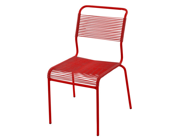 Säntis Spaghetti-Gartenstuhl ohne Armlehne in Rot präsentiert im Onlineshop von KAQTU Design AG. Gartenstuhl ist von Schaffner