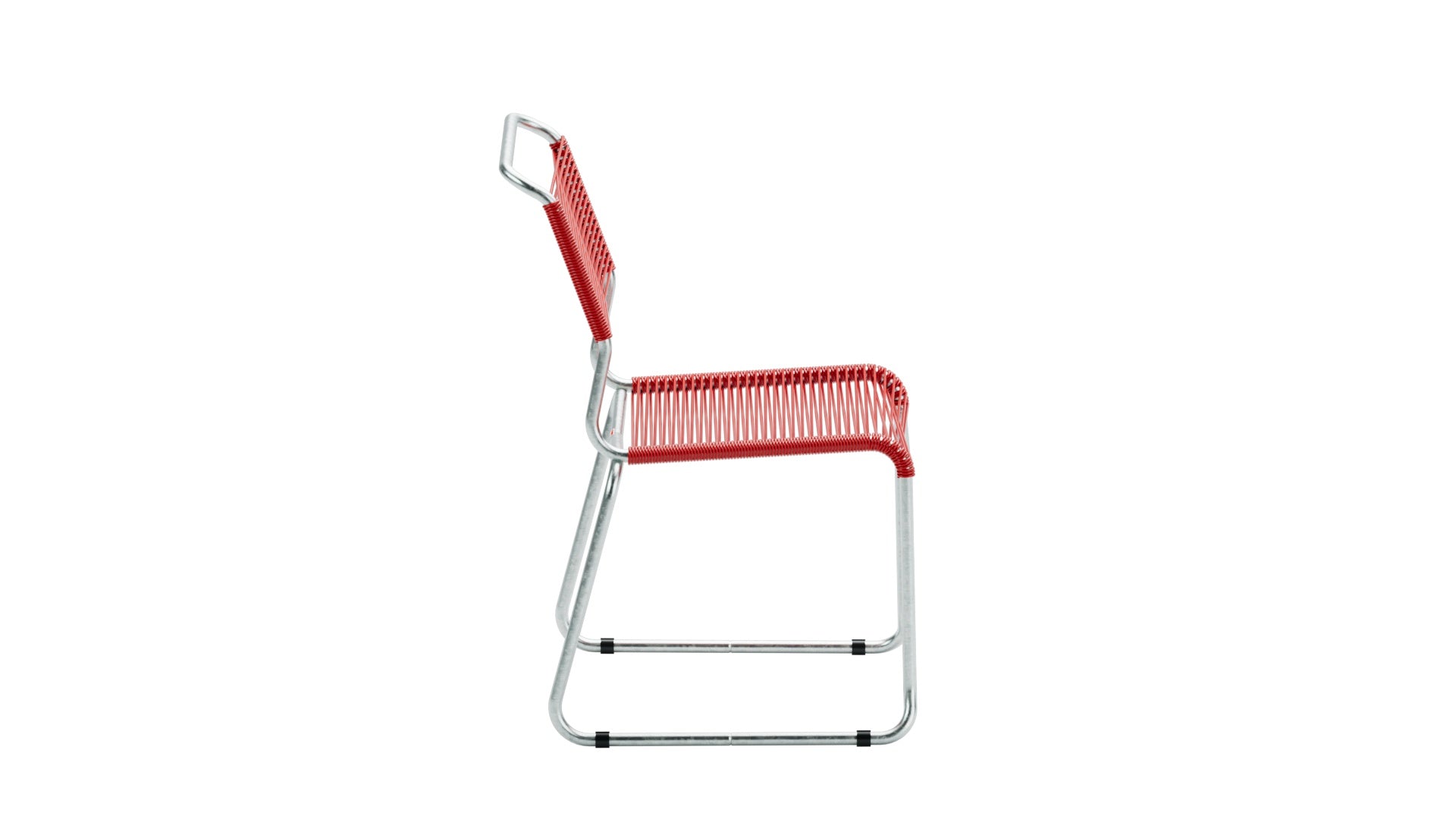 Spaghettistuhl Säntis mit Kufen in Rot präsentiert im Onlineshop von KAQTU Design AG. Gartenstuhl ist von Schaffner