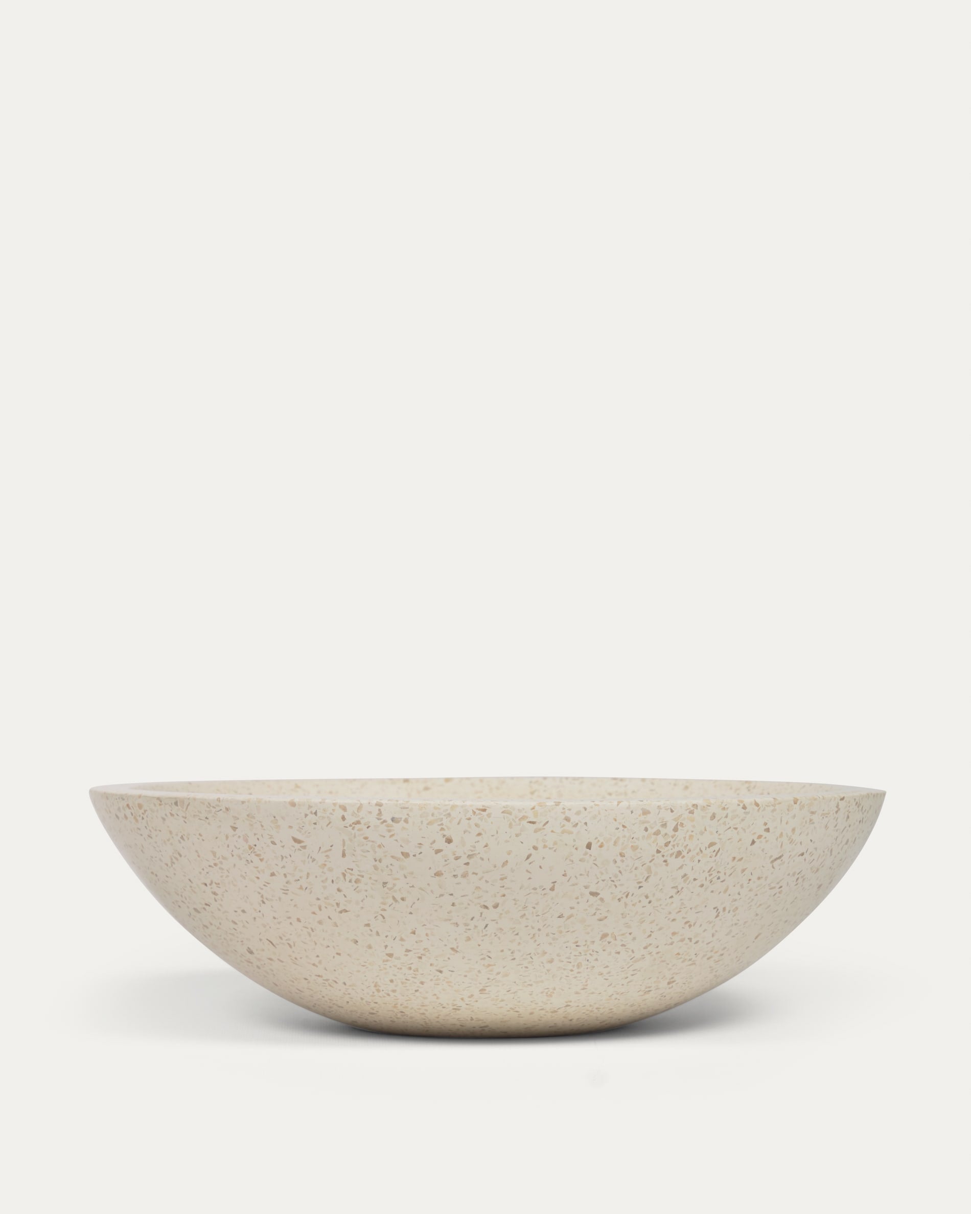 3D-Modell des Delina Waschbeckens aus weissem Terrazzo, Ø 40 cm, elegant und robust, für moderne Bäder.
