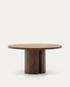 Nealy runder Tisch aus Nussbaumfurnier mit dunklem Finish Ø 150 cm