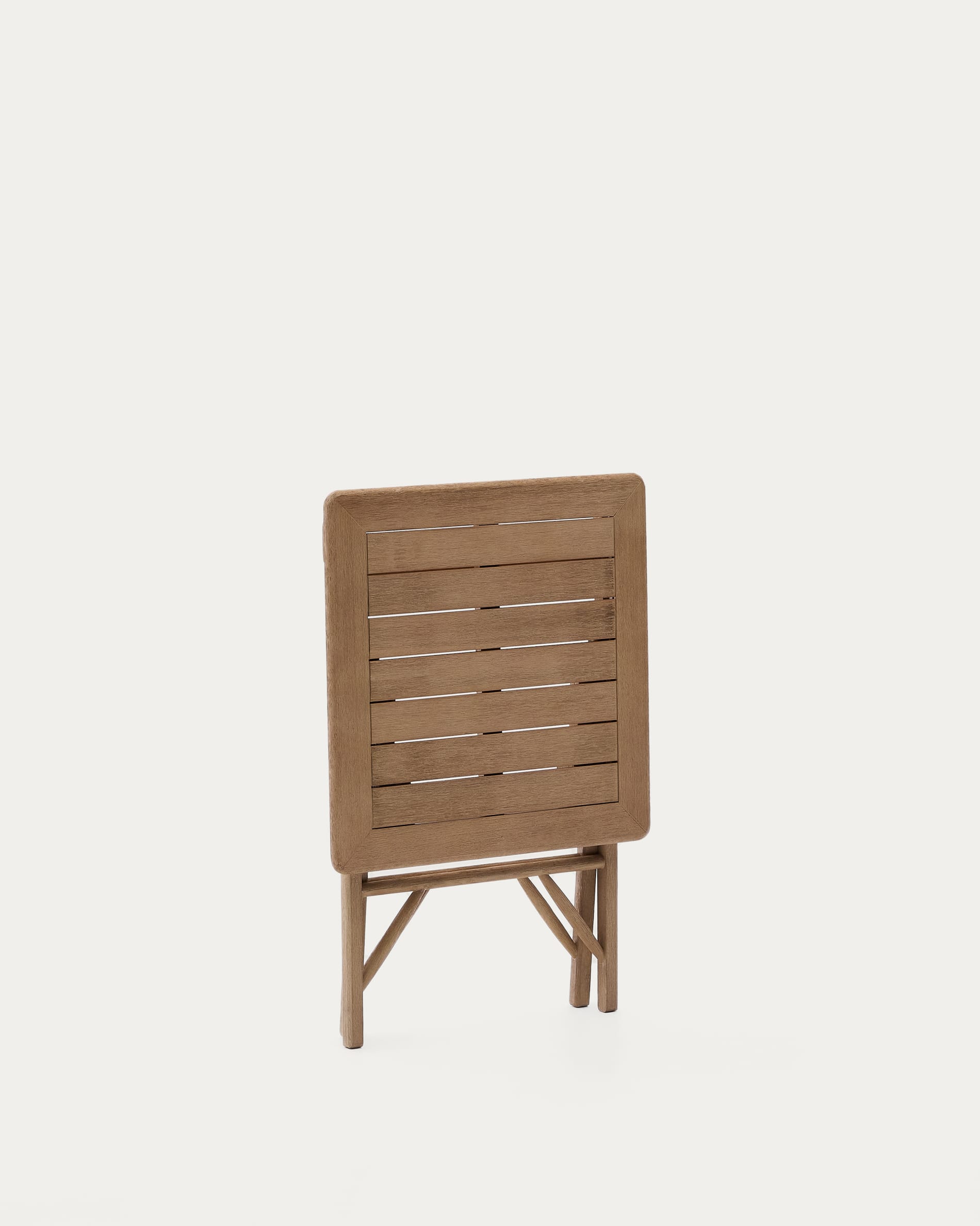 Kompakter Klapptisch aus FSC-zertifiziertem Akazienholz, ideal für kleine Räume. Nachhaltig, robust und stilvoll.