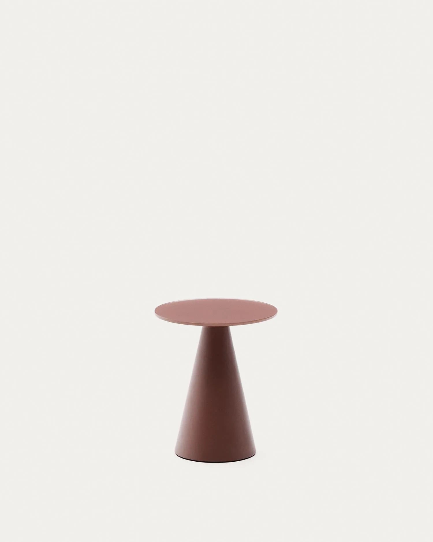 Wilshire Beistelltisch aus gehärtetem Milchglas und Stahl matt terracottafarben lackiert Ø35 cm in Terrakotta präsentiert im Onlineshop von KAQTU Design AG. Beistelltisch ist von Kave Home
