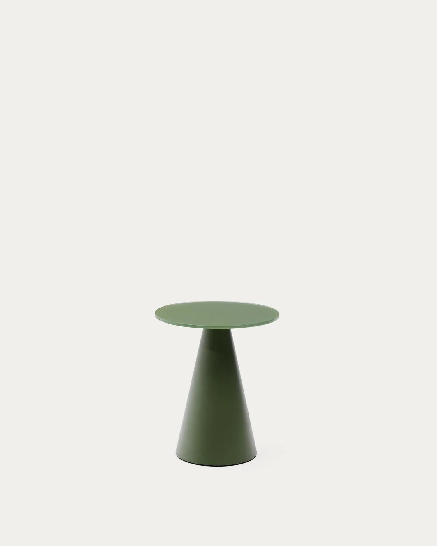 Wilshire Beistelltisch aus gehärteten Milchglas und Stahl matt grün lackiert Ø35 cm in Grün präsentiert im Onlineshop von KAQTU Design AG. Beistelltisch ist von Kave Home