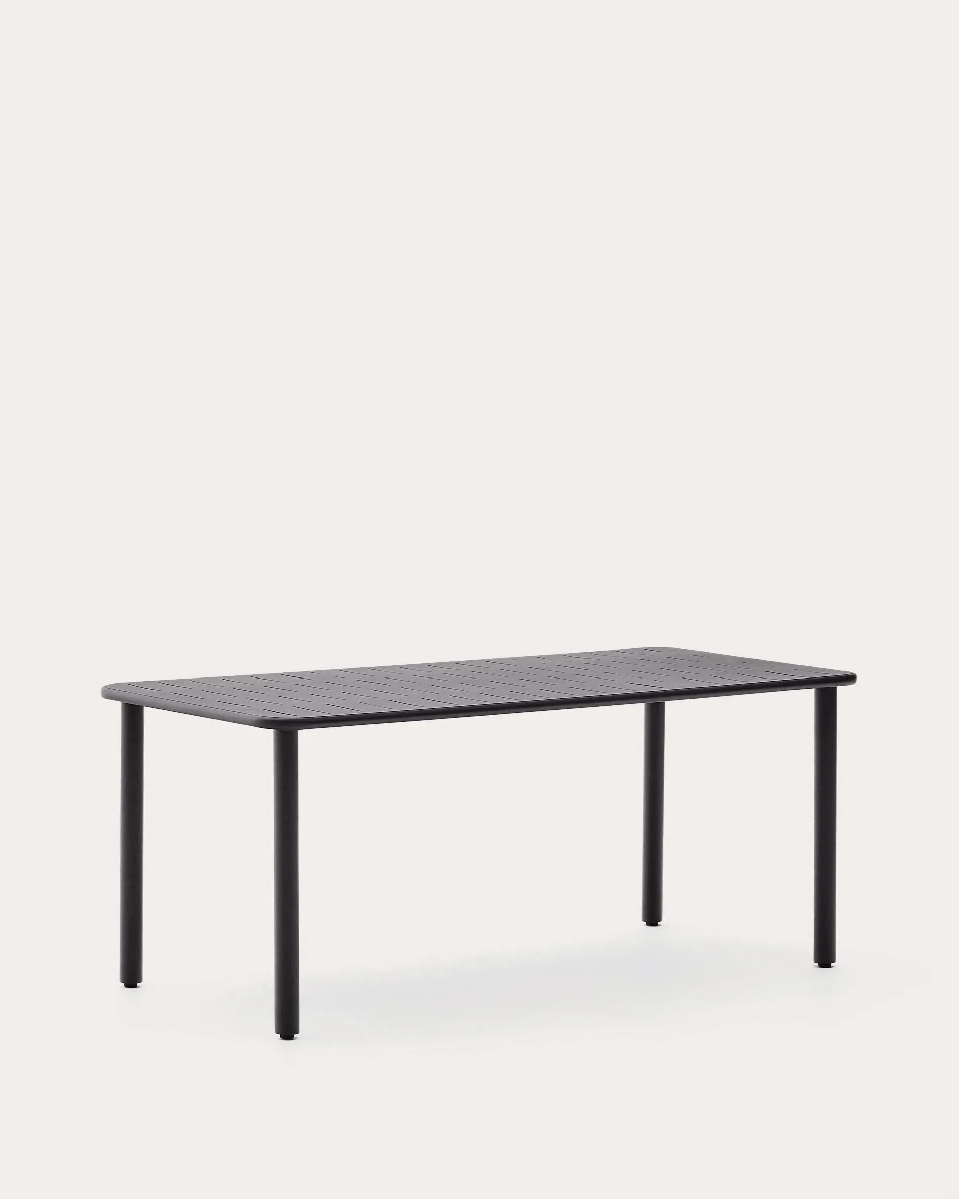 Moderner Outdoor-Tisch Brai aus dunkelgrauem, verzinktem Stahl, 180x90 cm, perfekt für Terrasse oder Garten, langlebig und stilvoll.