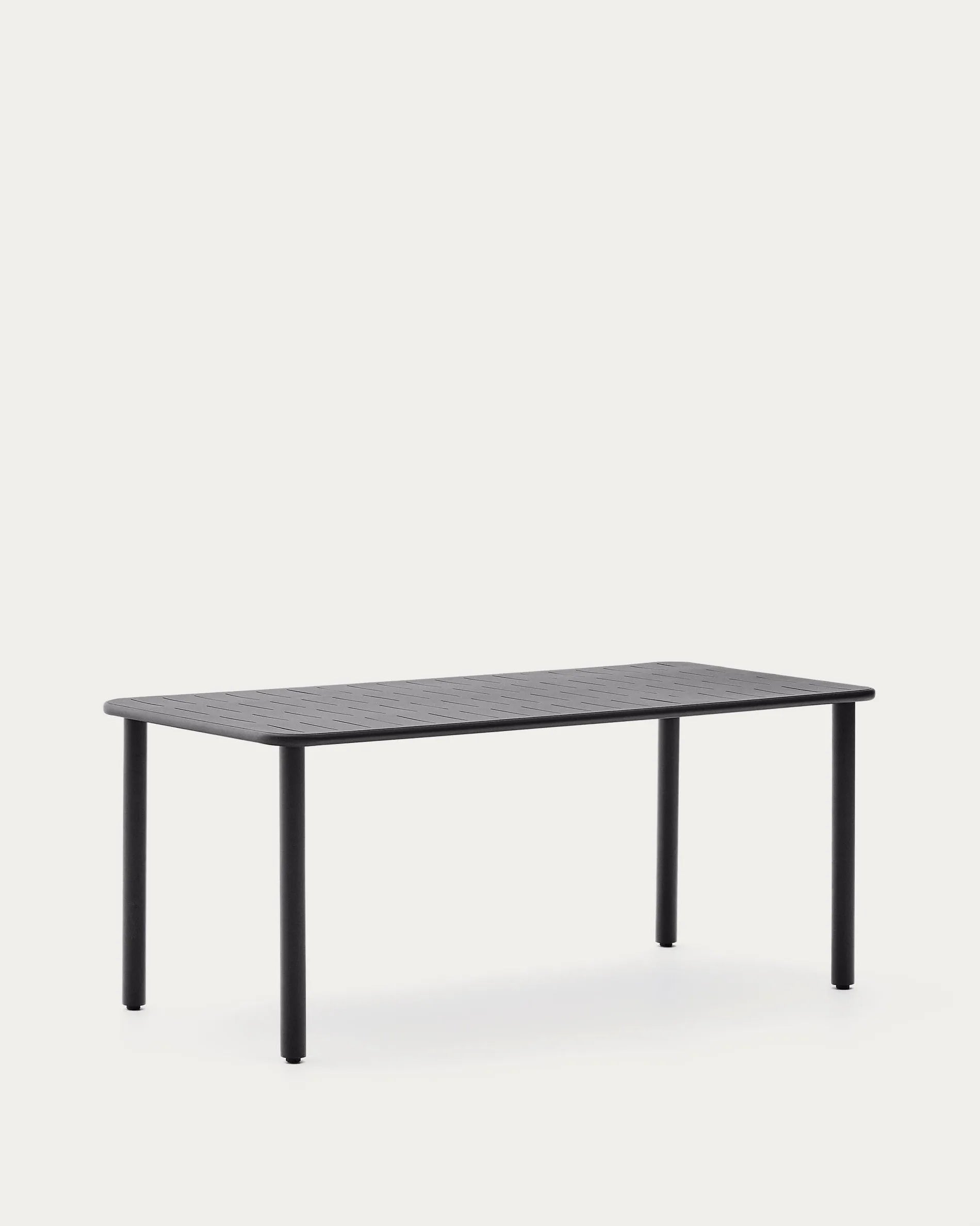 Eleganter Outdoor-Tisch Brai aus dunkelgrauem, verzinktem Stahl, 180x90 cm, ideal für Garten oder Terrasse, robust und modern.