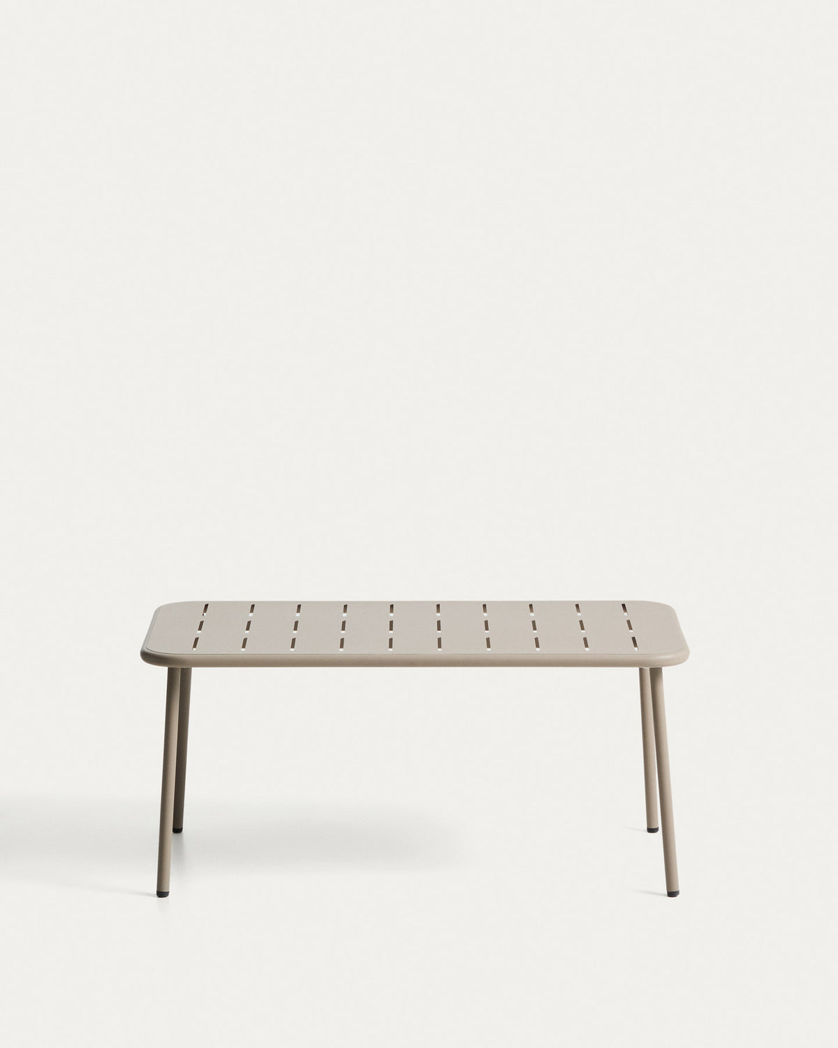 Outdoor-Tisch Zivia aus taupefarben verzinktem Stahl, 90 x 50 cm in Taupe, Beige, Ecru präsentiert im Onlineshop von KAQTU Design AG. Gartentisch ist von Kave Home